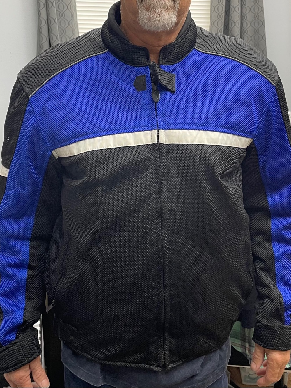 Men's Black and Blue Mesh XL FULMER Performance Jacket with Reflective Stripe
